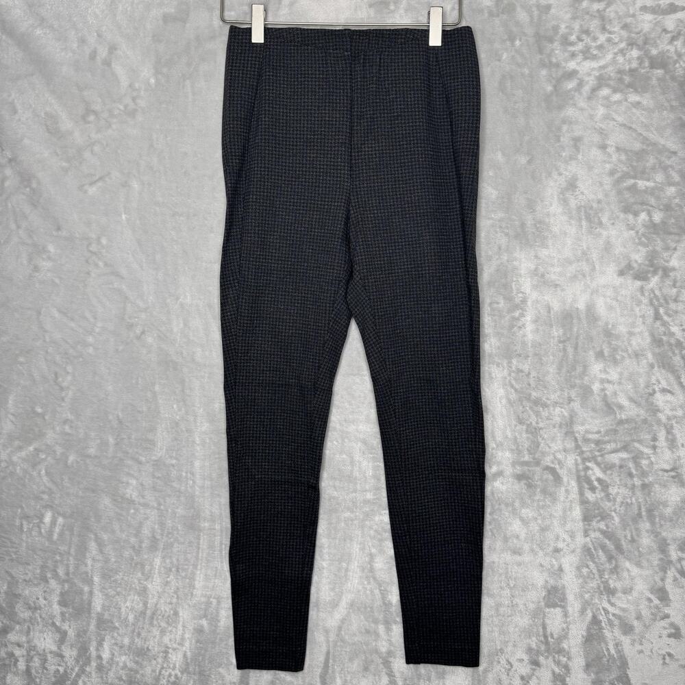 J Jill Ponte Leggings Womens Small Petite Gray Houndstooth Pull On Stretch Knit